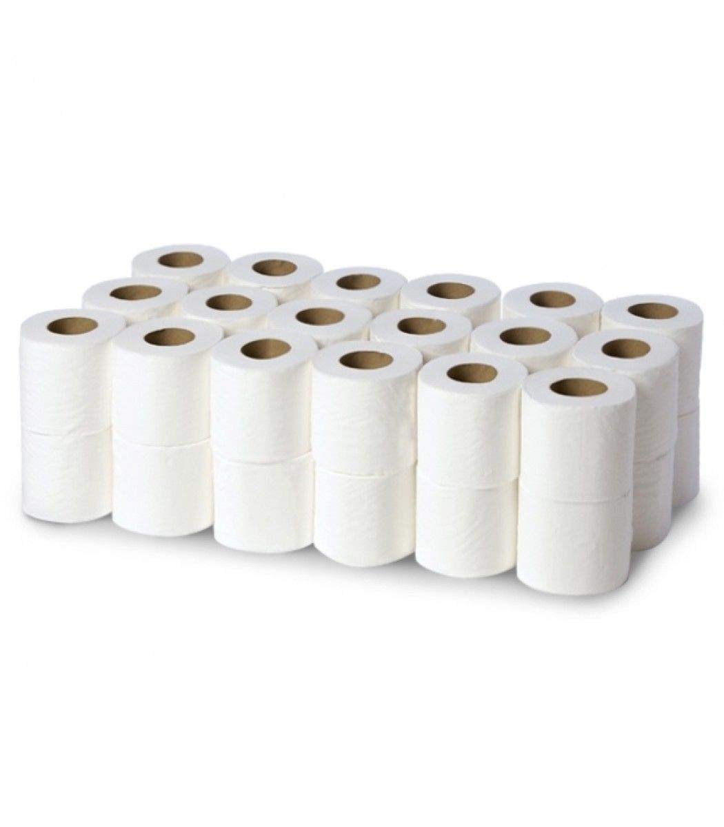 72 Rolls x Toilet Tissue Bulk Large Pack Quality White 2 ply Embossed Economical Tissue