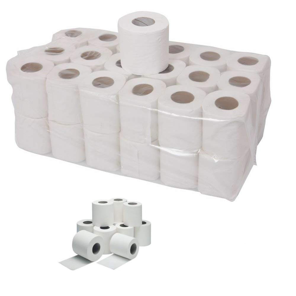 72 Rolls x Toilet Tissue Bulk Large Pack Quality White 2 ply Embossed Economical Tissue
