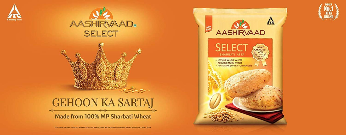 Aashirvaad Select Atta 10 Kg – Pure and Natural – Nutritious and Healthy – Pure Chakki Atta – Supports Immunity