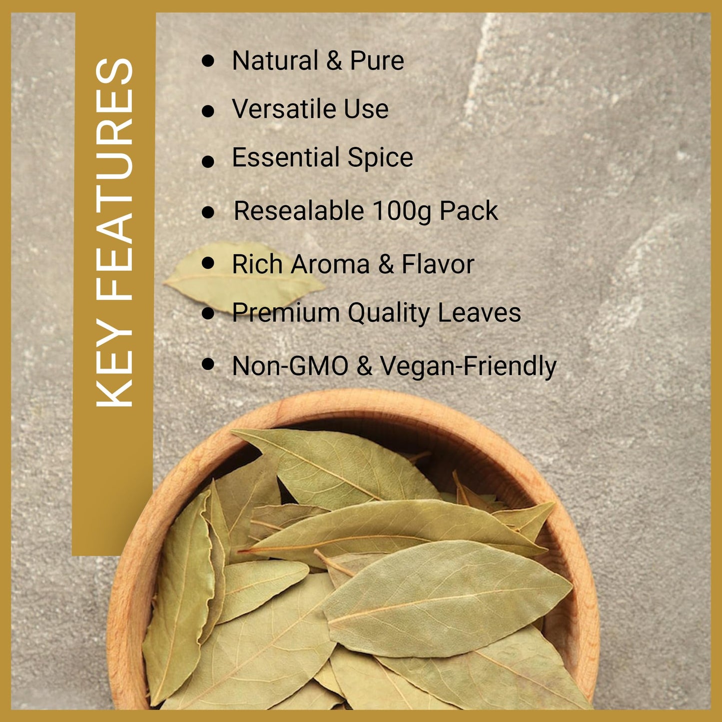 JALPUR MILLERS Whole Dried Bay Leaves 100g - Premium Aromatic Spice for Cooking, Seasoning, Soups, Stews, Biryani, Rice, and Curries - Ideal for Home Cooking - Vegan - Non-GMO - Tej Patta